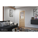 Internal door Deanta Oak Windsor Clear Glazed