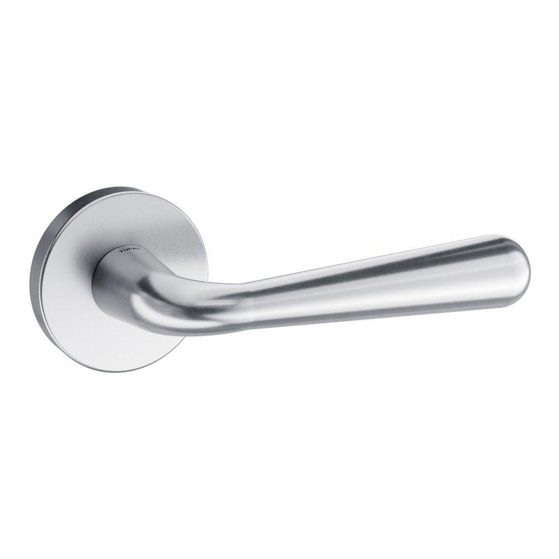 Atlantic Adra Designer Lever on Round Rose (Satin Chrome) - Door Supplies Online