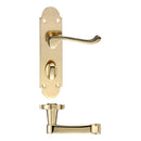 Zoo Oxford Lever Bathroom (57mm c/c) Furniture 170 x 42mm-Polished Brass