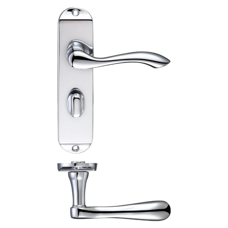 Zoo Arundel Lever Bathroom (57mm c/c) Furniture - Short Plate 175 x 42mm-Polished Chrome