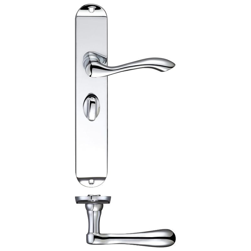 Zoo Arundel Lever Bathroom (57mm c/c) Furniture - Long Plate 245 x 42mm-Polished Chrome