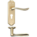 Zoo Lincoln Lever Euro Lock (47.5mm c/c) Furniture 180 x 48mm-Satin Brass / Polished Brass