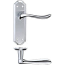 Zoo Lincoln Lever Latch Furniture 180 x 48mm-Satin Chrome / Polished Chrome