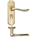 Zoo Lincoln Lever Bathroom (57mm c/c) Furniture 180 x 48mm-Satin Brass / Polished Brass