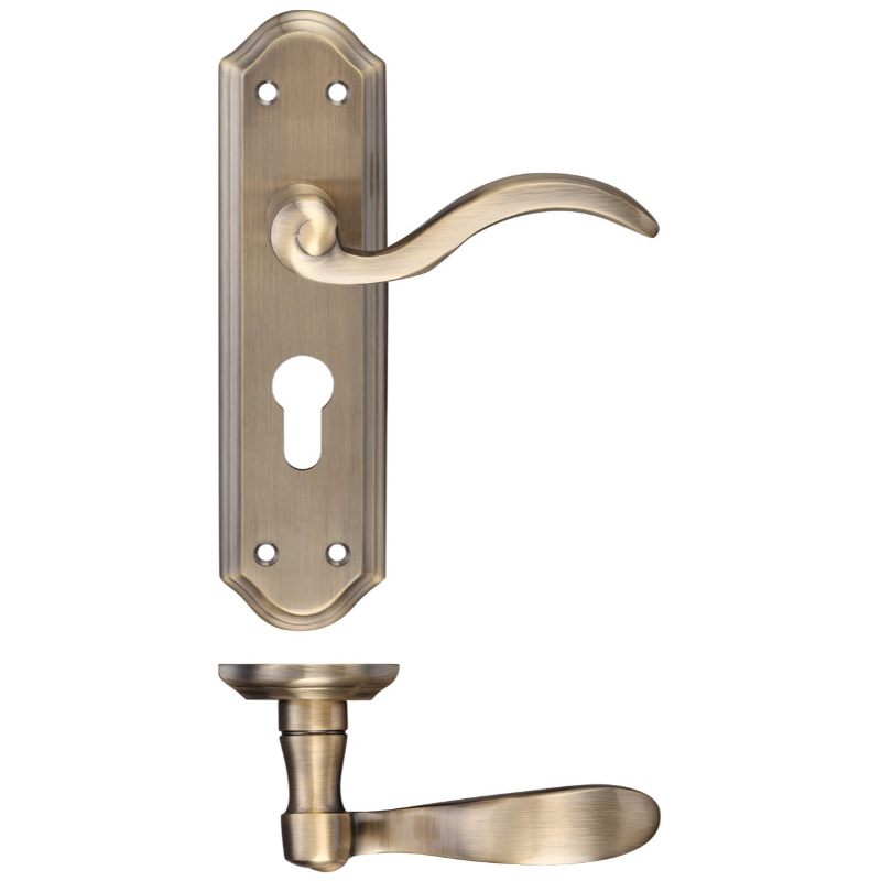 Zoo Winchester Lever Euro Lock (47.5mm c/c) Furniture 180 x 48mm-Polished Brass