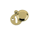 Zoo Std. Key Profile Victorian Covered Escutcheon 32mm dia.-Polished Brass