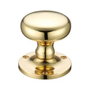 Zoo Mushroom Mortice Knob Furniture 62.5mm Rose dia.-Polished Brass