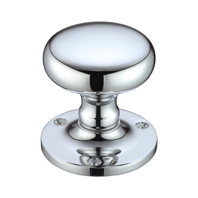 Zoo Mushroom Mortice Knob Furniture 62.5mm Rose dia.-Polished Chrome