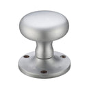 Zoo Mushroom Mortice Knob Furniture 62.5mm Rose dia.-Satin Chrome