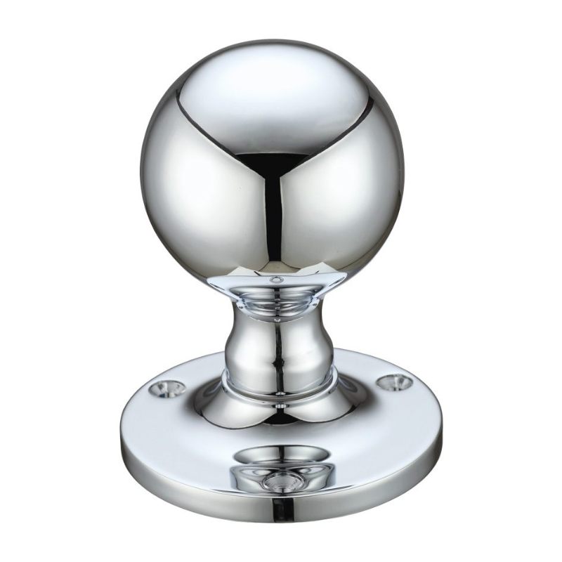 Zoo Ball Mortice Knob Furniture 62.5mm Rose dia.-Polished Chrome