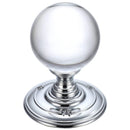 Zoo Glass Ball Mortice Knob - Plain 55mm-Polished Chrome