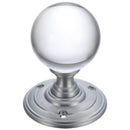 Zoo Glass Ball Mortice Knob - Plain 55mm-Satin Chrome
