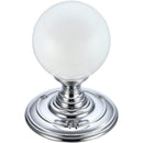 Zoo Glass Ball Mortice Knob - Frosted 55mm-Polished Chrome