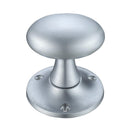Zoo Oval Mortice Knob Furniture 60mm Rose dia.-Satin Chrome