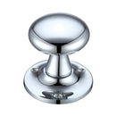 Zoo Mushroom Mortice Knob Furniture 60mm Rose dia.-Polished Chrome