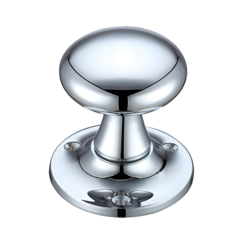 Zoo Mushroom Mortice Knob Furniture 60mm Rose dia.-Polished Chrome