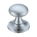 Zoo Mushroom Mortice Knob Furniture 60mm Rose dia.-Satin Chrome