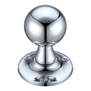 Zoo Ball Mortice Knob Furniture 60mm Rose dia.-Polished Chrome