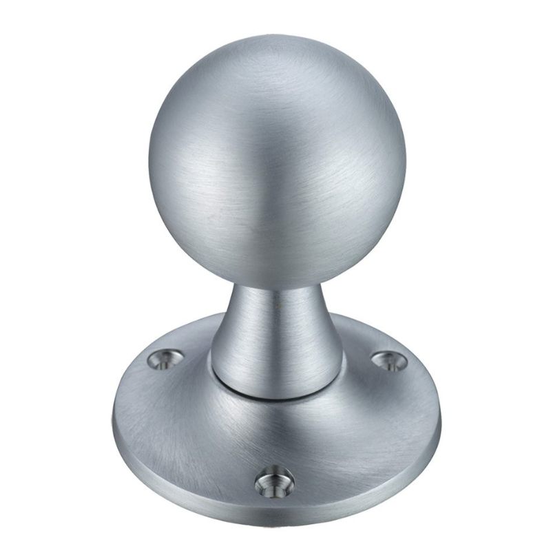 Zoo Ball Mortice Knob Furniture 60mm Rose dia.-Satin Chrome