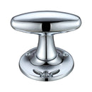 Zoo Extended Oval Mortice Knob Furniture 60mm Rose dia.-Polished Chrome