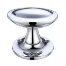 Zoo Oval Stepped Mortice Knob Furniture 60mm Rose Dia-Polished Chrome