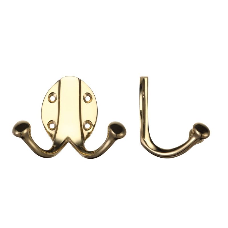 Zoo Double Robe Hook-Polished Brass