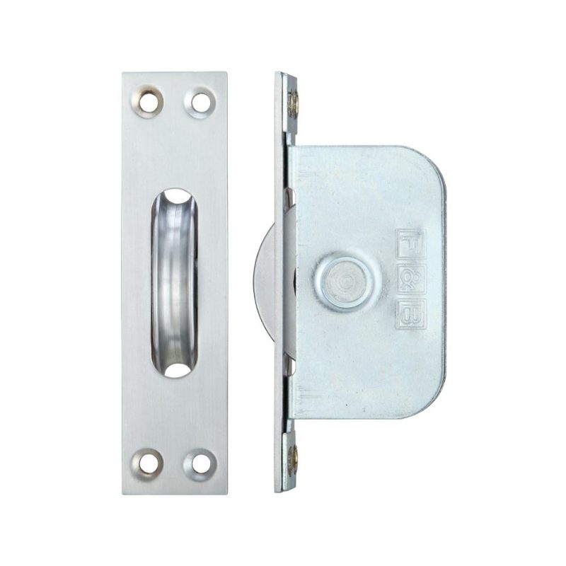 Zoo Brass Ball Bearing Pulleys - 2 1/4" Square Forend-Satin Chrome