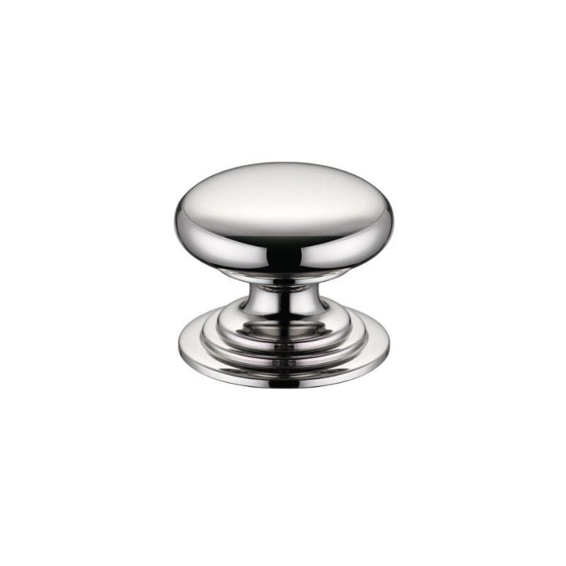 Zoo Victorian Cupboard Knob 32mm dia. - Lacquered-Polished Nickel