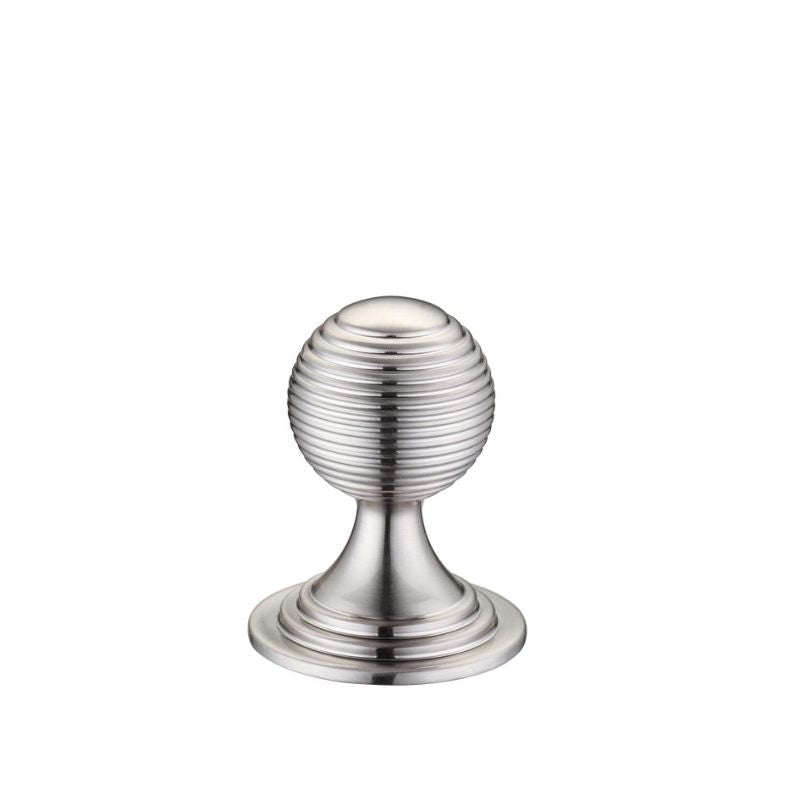Zoo Queen Anne Ringed Knob 25mm rose dia. - Lacquered-Satin Nickel