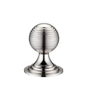 Zoo Queen Anne Ringed Knob 32mm rose dia. - Lacquered-Polished Nickel