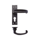 Zoo Traditional Slimline Thumb Lever on Euro Backplate - -Black Antique