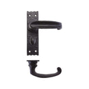Zoo Traditional Slimline Thumb Lever on Bathroom Backplate - -Black Antique