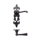 Zoo Lever on Fleur de Lys Euro Backplate-Black Antique