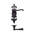 Zoo Lever on Fleur de Lys Latch Backplate-Black Antique