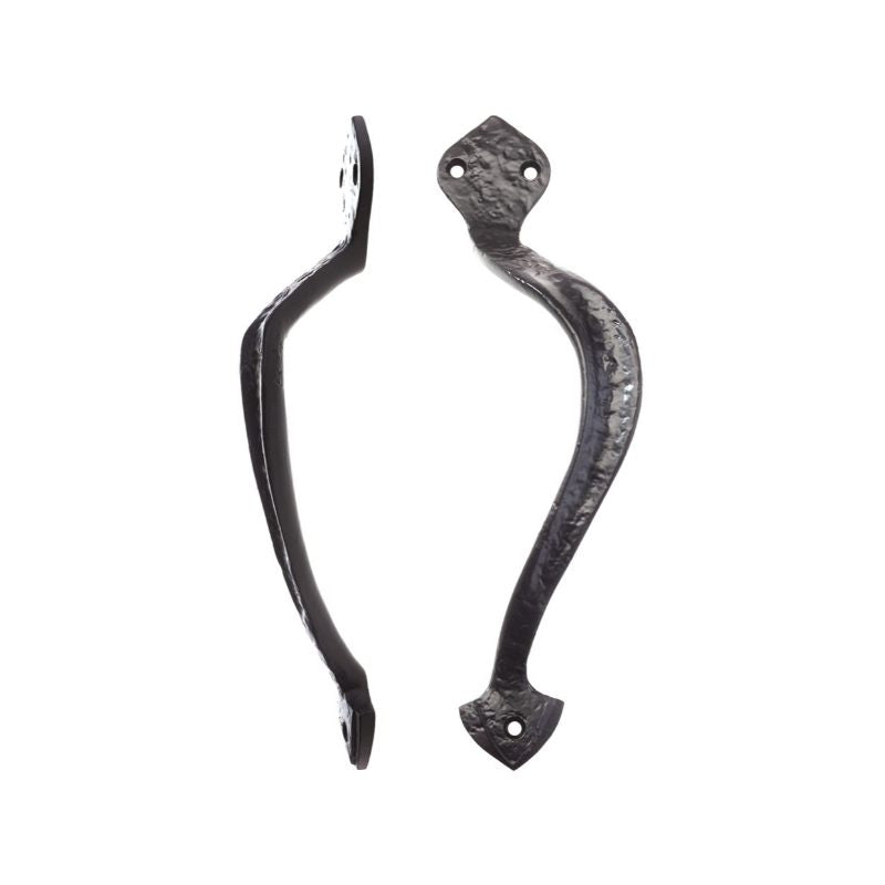 Zoo Offcentre Pull Handle - 9.5" - Right Hand-Black Antique