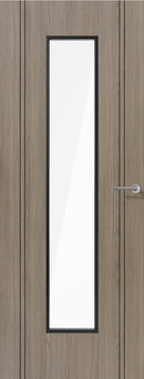 LPD Laminated Monaco Light Grey 1L Clear Glazed Internal door