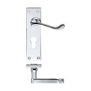 Zoo Project Victorian Scroll Lever on Europrofile Lock Backplate -150mm x 40mm-Polished Chrome