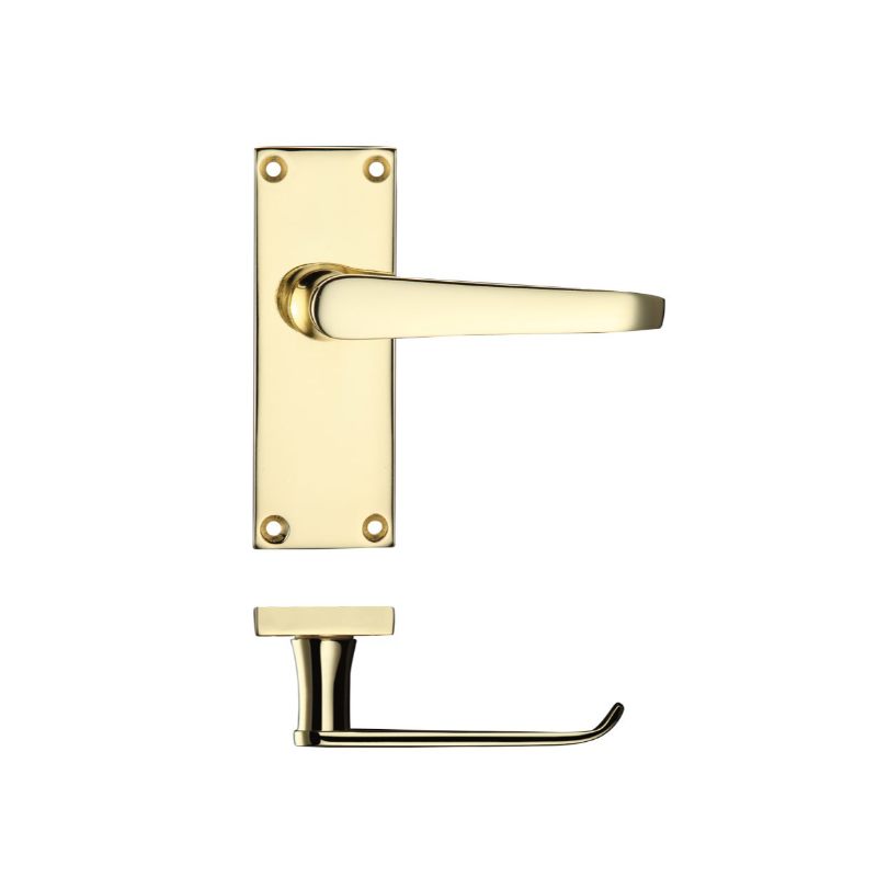 Zoo Project Victorian Flat Lever on Latch Backplate 114 x 40mm-Electro Brass