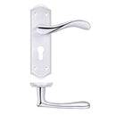 Zoo Project Asti Lever on Europrofile Lock Backplate-Satin Chrome / Polished Chrome