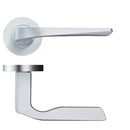 Zoo Lyra Lever on Round Rose - Satin Chrome-Satin Chrome
