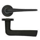 Zoo Como Lever on Round Rose-Powder Coat Black