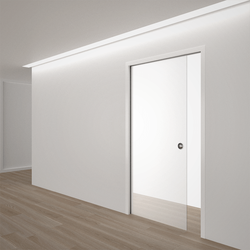 Eclisse Classic Satin Glass Single Pocket Door System