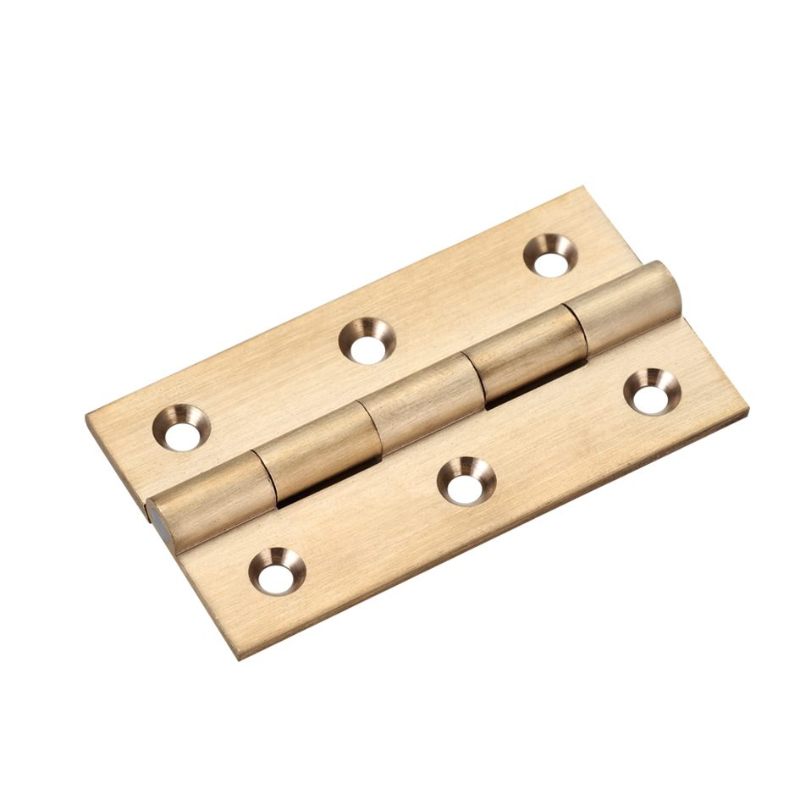 Zoo Solid Drawn Brass Butt Hinge - 64 x 35 x 2mm-Satin Brass