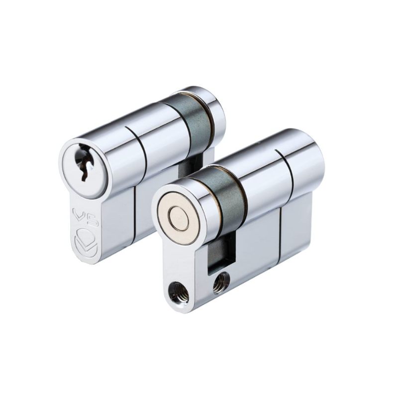 Zoo V5 45mm Euro Single Cylinder Cylinder Keyed to Differ -Polished Chrome