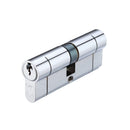 Zoo V5 80mm Euro Double Cylinder Cylinder Keyed to Differ -Polished Chrome