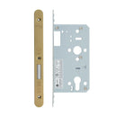 Zoo Din Euro Deadlock- Backset 60mm - 2 Pc Forend - Radius - PVDSB- Satin Brass Effect-PVD Satin Brass