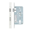 Zoo Din Euro Sashlock- Backset 55mm - 2 Pc Forend - Square - PCW - Powder Coated White-Powder Coat White