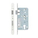 Zoo Din Euro Sashlock- Backset 55mm - 2 Pc Forend - Radius - PCW - Powder Coated White-Powder Coat White