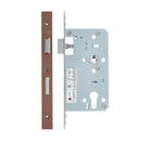 Zoo Din Euro Sashlock- Backset 60mm - 2 Pc Forend Square - PVDBZ - Satin Bronze Effect-PVD Bronze