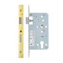 Zoo Din Euro Sashlock- Backset 60mm - 2 Pc Forend - Square - PVDG- Polished Brass Effect-PVD Satin Brass